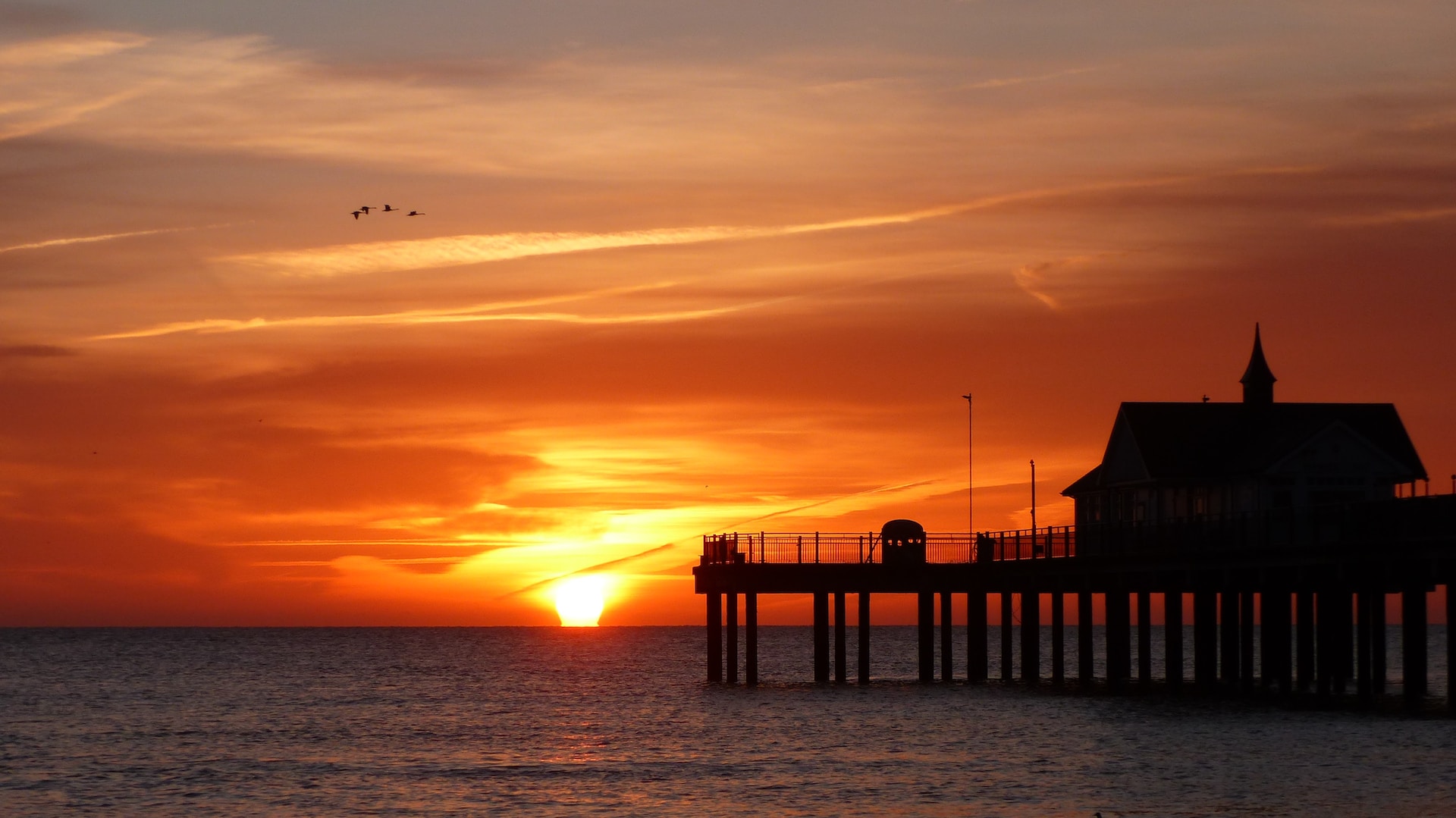 Sunset over Southwold Pier.