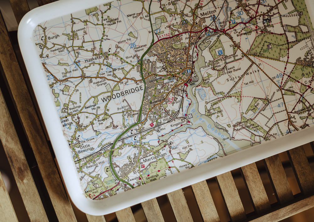 Suffolk map on tray