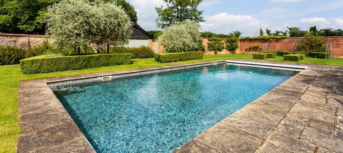 Summer holiday pool in Suffolk
